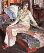 Edvard Munch The Model sitting the bench oil